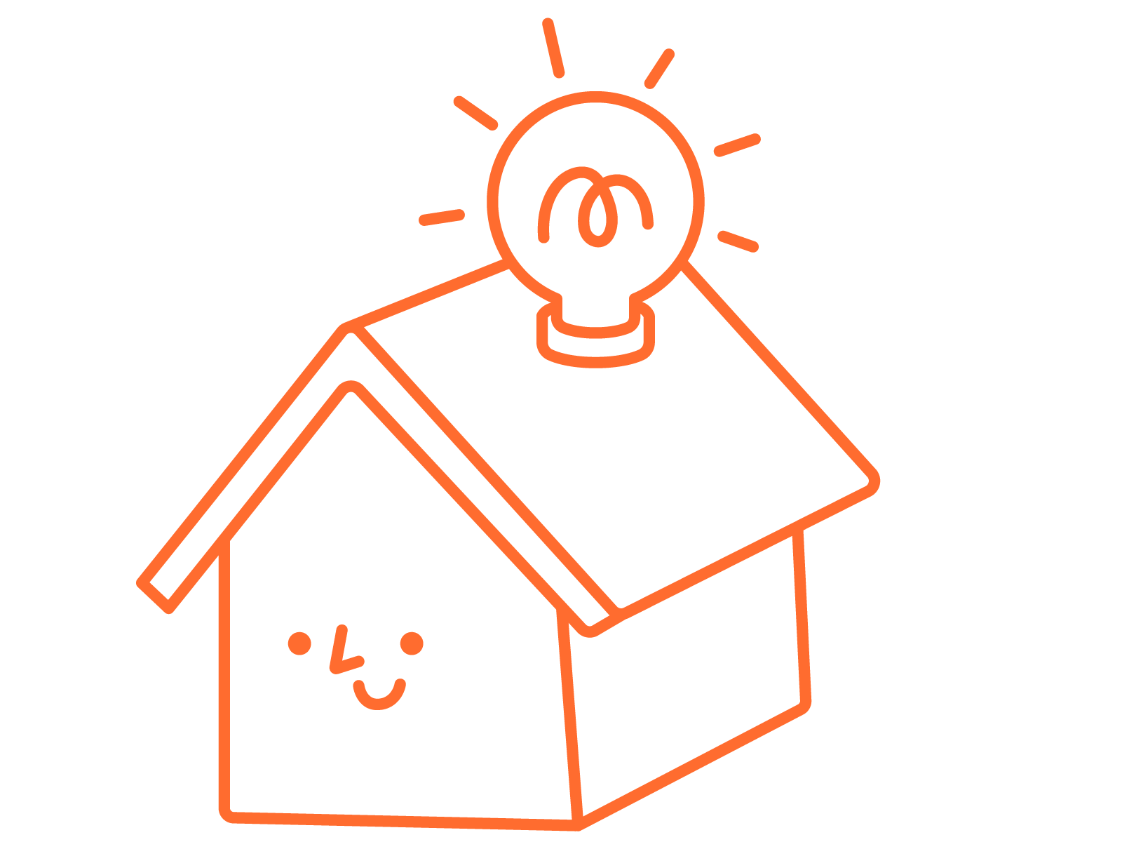 Flow Power Illustration Lightbulb House Rgb
