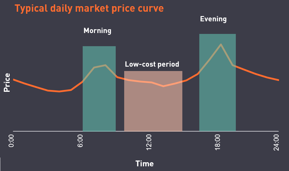 Typical daily price curve