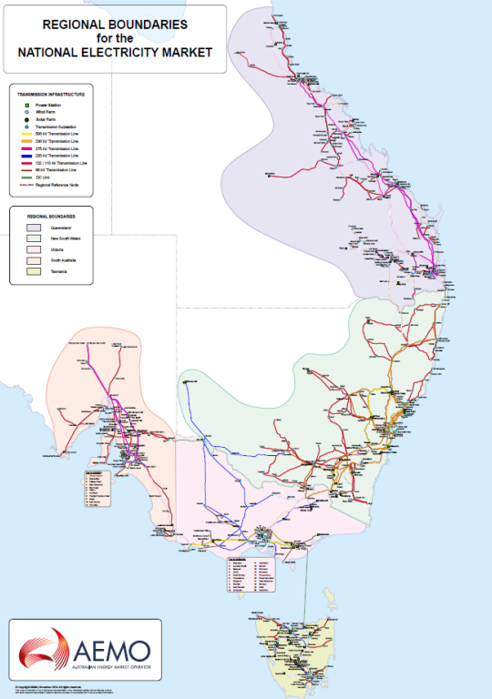 The National Electricity Market - image source: AEMO