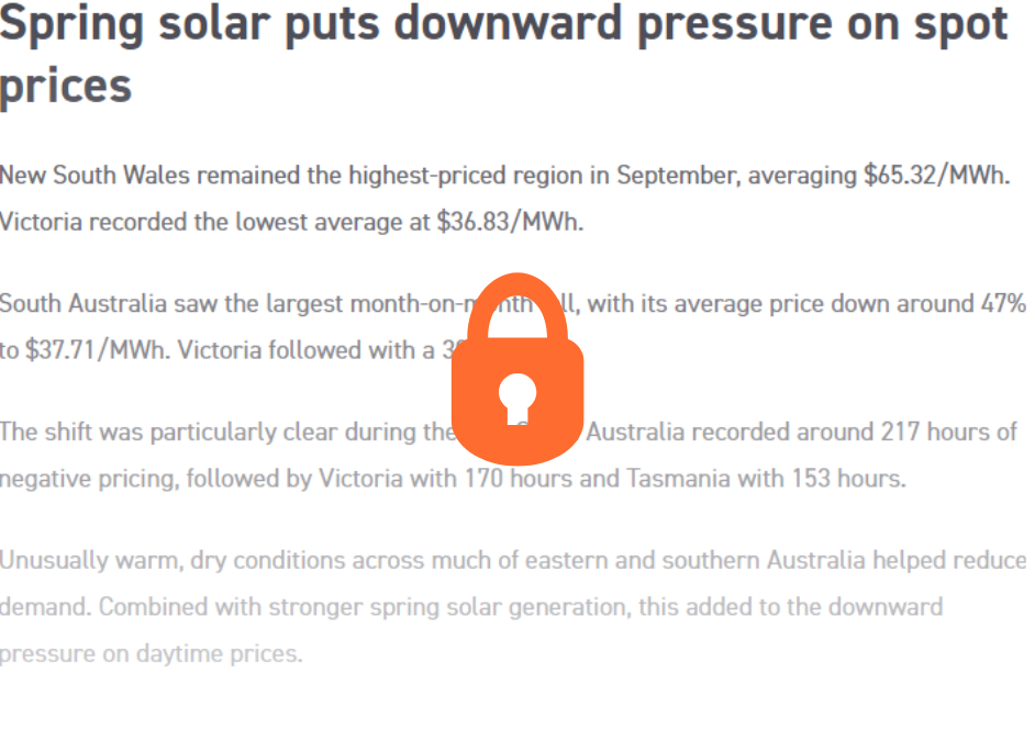 Spring solar puts downward pressure on spot prices